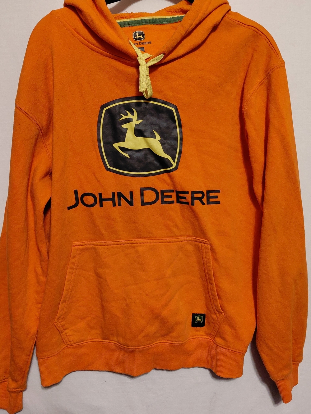 John Deere Orange Hooded Sweatshirt with Yellow Logo Accent